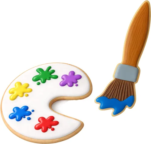 Miniatura 3 de Love To Paint - Juego de 2 cortadores de galletas – Paleta de artista, brocha de pintura, cortadores de galletas hechos a mano en los Estados Unidos
