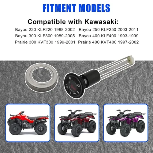 Miniatura 3 de GXARTS Indicador de combustible con tapa compatible con Kawasaki Bayou 220 250 300 400 KLF220 KLF250 KLF300 KLF400 Prairie 300 400 KVF300 KVF400