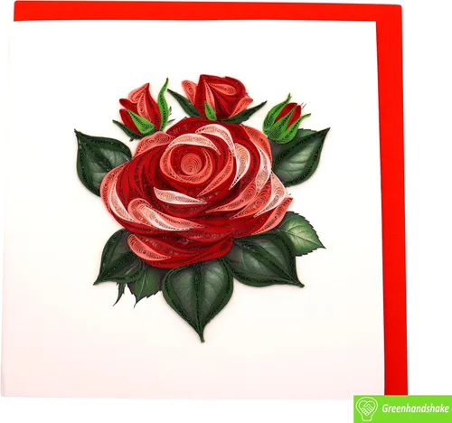 Miniatura 2 de GREENHANDSHAKE Una sinfonía de rosas, tarjeta de felicitación artística quilling para cumpleaños, día de San Valentín, día de la madre, aniversario