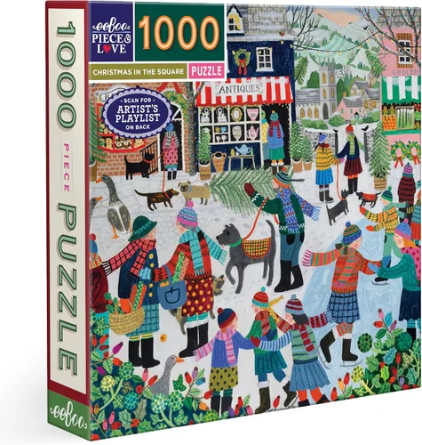 Miniatura 14 de eeBoo Rompecabezas de 1000 piezas - Un rompecabezas de vacaciones felices para adultos, cuadrado de 23 x 23 pulgadas, hecho con tablero reciclado