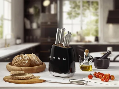 Miniatura 2 de Smeg Juego de cuchillos con bloque de acero inoxidable negro
