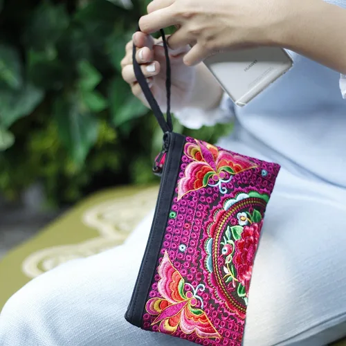 Miniatura 20 de Sabai Jai - Bolso de pulsera para teléfono inteligente - Carteras de embrague bordadas a mano Boho