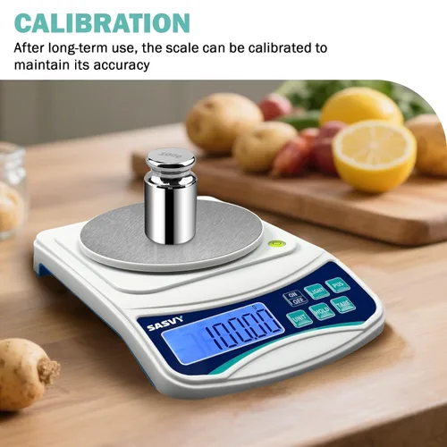 Miniatura 5 de Balanza Digital de Laboratorio 1000g x 0.01g, Balanza Analítica Electrónica de Precisión para Laboratorio, Joyería, Cocina, Incluye Peso de 100g y 2