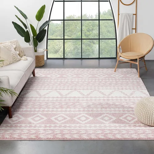 Miniatura 9 de Well Woven Madison Shag Cossima - Alfombra tribal marroquí gris de 5 pies 3 pulgadas x 7 pies 3 pulgadas, crema, 5 pies 3 pulgadas x 7 pies 3