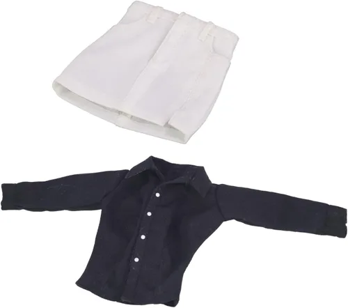 predolo Ropa de muñeca femenina a escala 1/6, ropa de muñeca de mujer, conjunto de camisa femenina, disfraz de uniforme para figuras de soldados de