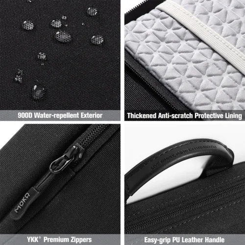 Miniatura 5 de MoKo Bolsa para iPad de 9-11 Pulgadas, Funda de Transporte para Tableta, Funda Protectora de Tableta de 360° Estuche de Viaje con Correa