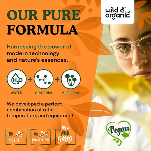 Miniatura 8 de Wild & Organic Suplemento de hongos Chaga – Apoyo inmunológico, digestivo y energético – Tintura de Chaga de rápida absorción – Añadir a gotas