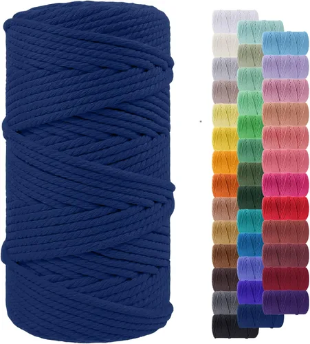 Miniatura 17 de Cuerda de macramé de 0.079 in para 219 yardas, cuerda de algodón natural para manualidades, hilo de cuerda de macramé de colores para colgar