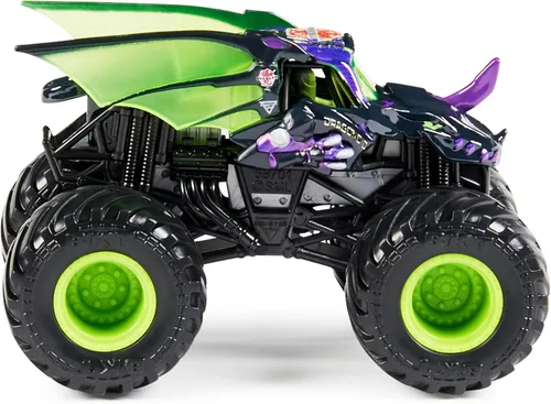 Miniatura 3 de Monster Jam, Camiones monstruo fundidos a presión oficiales de Bakugan Dragonoid vs Batman, escala 1:64, juguetes para niños a partir de 3 años