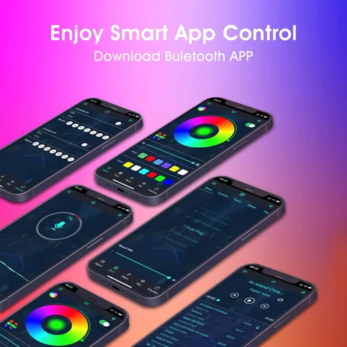 Miniatura 8 de WISIMMALL Lámpara de Pie de Esquina RGB, Aplicación Bluetooth y Control Remoto, Sincronización de Música, Lámpara de Pie LED Moderna para Sala de 1