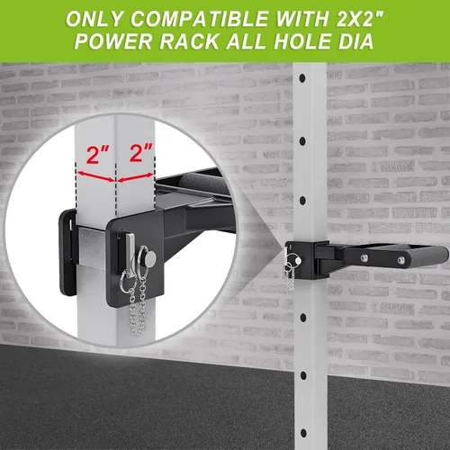 Miniatura 4 de Kipika Y-Shaped Dip Bar for Power Cage with 5/8" or 1" Hole - Dip Bar Attachments for Home Gym - Heavy Duty Power Rack Attachments - Squat Rack