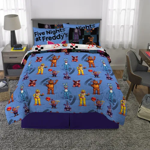 Miniatura 376 de Franco - Juego de edredón y sábanas supersuaves con funda, para niños, 7 piezas, tamaño matrimonial, Five Nights At Freddy's Cinco noches en Freddy's
