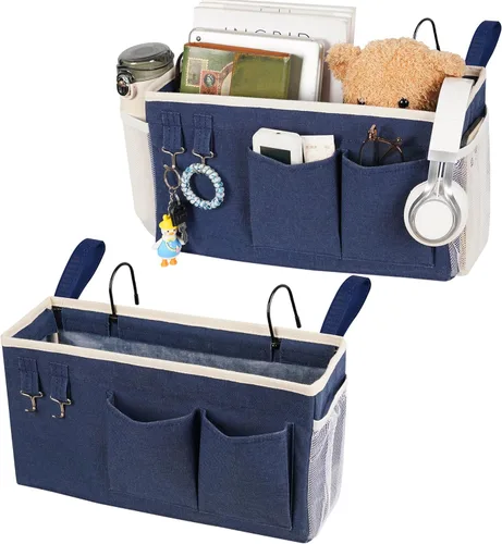 Miniatura 19 de Loghot Organizador de Cabecera/Bolsa de Almacenamiento de Cabecera Organizador Colgante para Literas y Camas de Hospital, Rieles de Cama de 1 pieza