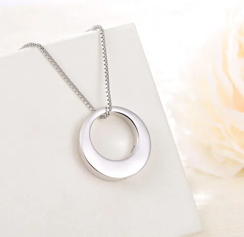 Miniatura 2 de BEILIN Collar de urna conmemorativa de la eternidad del círculo de la vida de plata de ley Always with me, joyería de cremación, collares