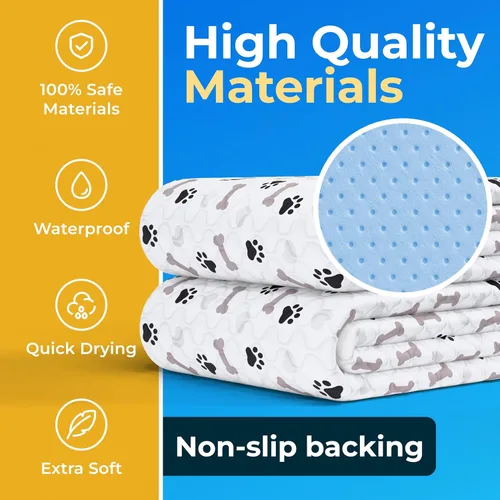 Miniatura 6 de GREEN LIFESTYLE Almohadillas lavables para orinar para perros (paquete de 2, 30 x 34), altamente absorbentes, lavables a máquina, almohadillas