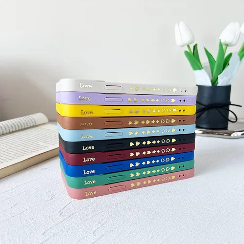 Miniatura 2 de Yeddabox Funda compatible con iPhone 12 Pro Max para mujer, funda bronceadora de lujo con forma de corazón, bonita funda de TPU suave a prueba