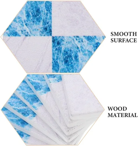 Miniatura 7 de Kisangel Suelo en miniatura, 27 piezas de azulejos de casa de muñecas de 1.18 pulgadas, hojas de mosaico azul y blanco para decoración de mini casa