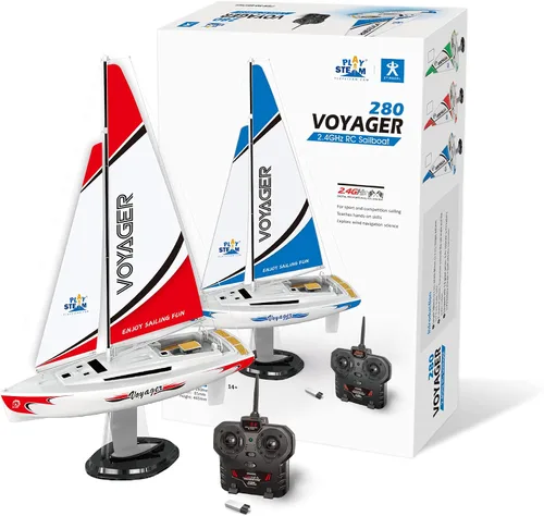 Miniatura 8 de Voyager 280 2.4GHz RC Motor Powered Velero en azul - 17.5" de alto