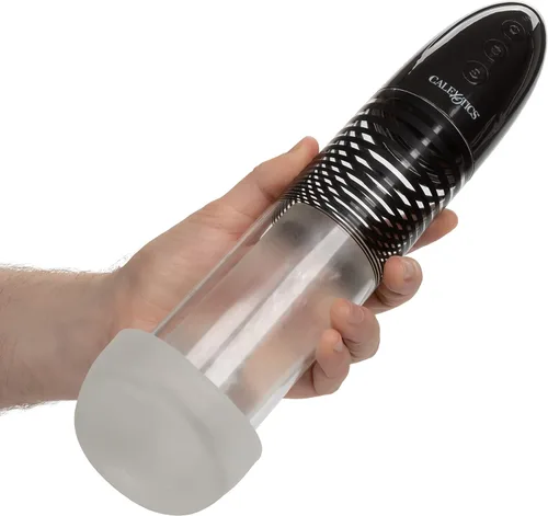 Miniatura 4 de CalExotics, Optimum Series Bomba inteligente automática – Bomba de pene de mejora masculina con funda de silicona Stroker – Juguetes sexuales
