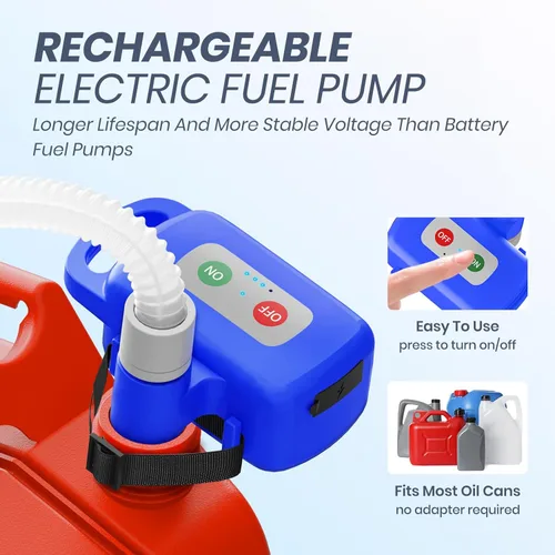 Miniatura 2 de Nitigo Bomba de transferencia de combustible eléctrica con sensor de parada automática, protección contra fugas, batería de litio de 72 pulgadas