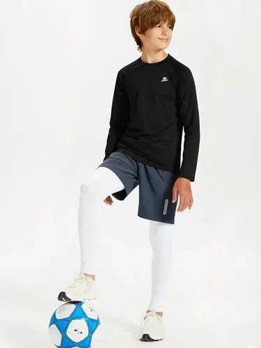 Miniatura 4 de DEVOROPA Camiseta térmica de compresión para niños y jóvenes, camiseta interior de manga larga de forro polar para fútbol y béisbol