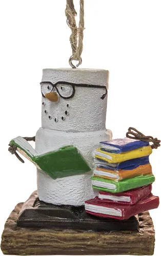 Midwest-CBK Adorno de Navidad de S'mores para Amantes de Libros y Frikis de Libros, Adorno Divertido de Navidad/Diario, de Resina