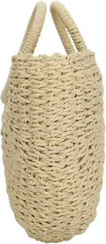 Miniatura 3 de YYW Bolsas de paja para mujer, bolsa grande de paja tejida a mano, asa redonda, anillo de mano, retro, verano, playa, bolsa de ratán