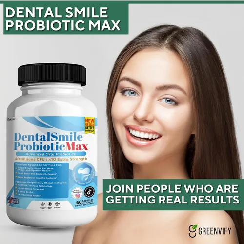 Miniatura 5 de DentalSmile ProbioticMax, suplemento probiótico oral avanzado, 40 mil millones de UFC, 60 cápsulas, sin gluten (2)
