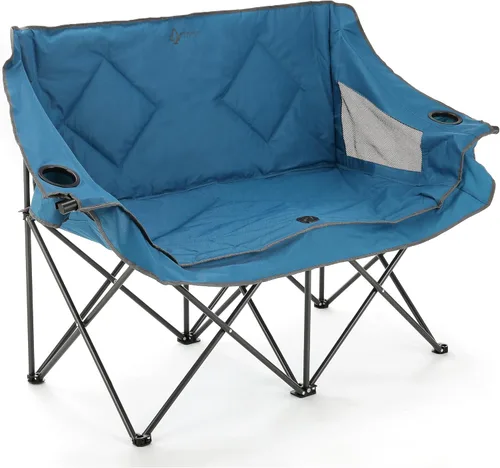 Miniatura 12 de ARROWHEAD OUTDOOR Silla de camping plegable portátil doble Duo con 2 tazas y soporte para copas de vino, bolsa de transporte, soporta hasta 650