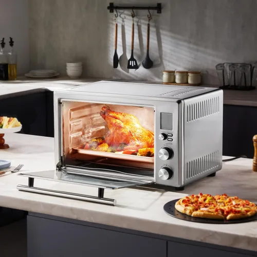 Miniatura 8 de VEVOR Horno tostador con freidora de aire, 28L/29.6 cuartos de galón, gran capacidad, horno de convección funcional 13 en 1, horno tostador de 2