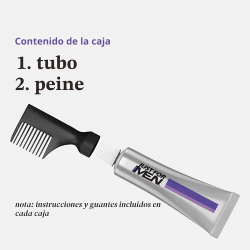 Miniatura 3 de Just For Men Touch of Gray, Kit de tinte de cabello para hombre con aplicador de peine para una fácil aplicación, ideal para un aspecto de sal