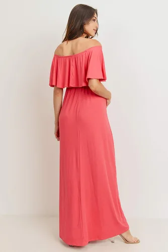 Miniatura 6 de Vestido de maternidad con hombros descubiertos, vestido largo para mujeres embarazadas, para fiestas de recién nacidos, o sesiones de fotos