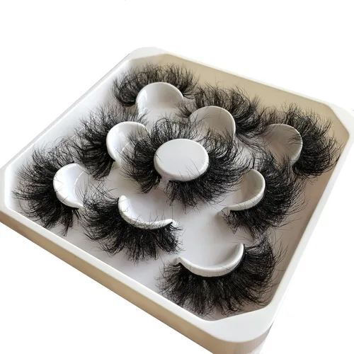 Miniatura 501 de Pooplunch - Pestañas postizas finas de visón sintético, estilo ojo de gato, naturales, cruzadas, tipo racimo, efecto 8D de volumen, tiras