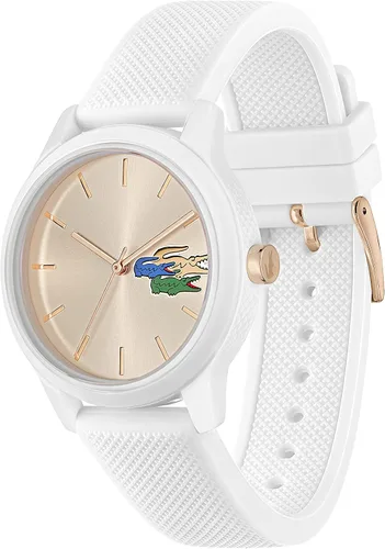 Miniatura 2 de Lacoste L.12.12 - Reloj de cuarzo de plástico y silicona para mujer, color blanco (modelo 2001183), Blanco, Mujeres