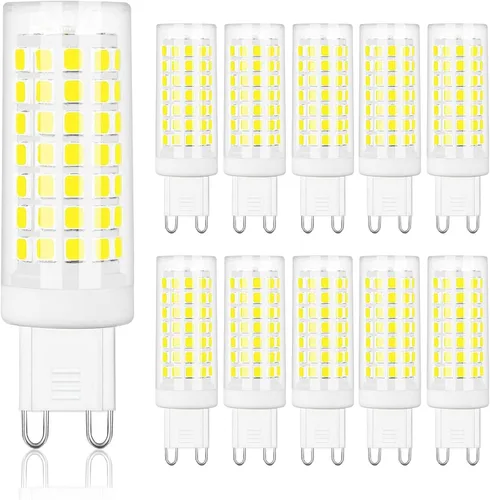 Miniatura 11 de comzler Bombilla LED G9 con base de clavija bi pin G9 de 6 W, luz blanca diurna 6000 K, bombillas G9 para candelabro, base de cerámica, equivalente