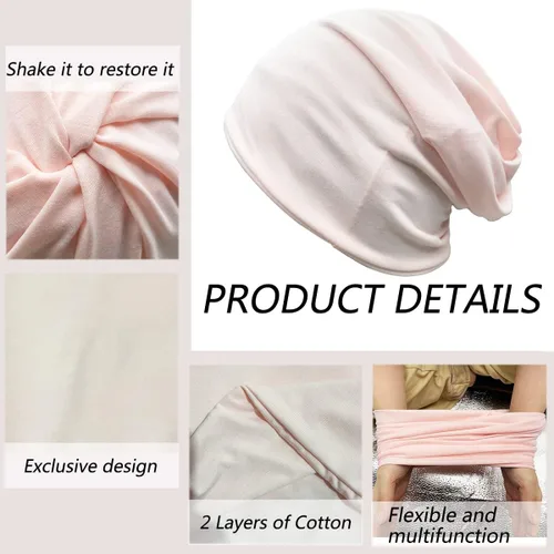 Miniatura 3 de JarseHera Gorro holgado de mujer con encaje de algodón, gorros para quimioterapia, gorros para el cáncer, turbante