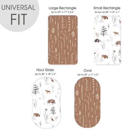 Miniatura 5 de Juego de sábanas ajustadas ultra suaves para cuna, 2 unidades, ajuste universal para moisés, cuna, cesta de moisés, colchón ovalado y rectangular