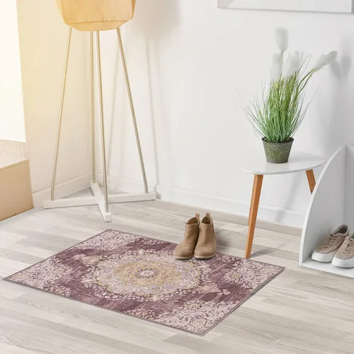 Miniatura 93 de CAMILSON Alfombras modernas de lujo para sala de estar, alfombra abstracta vintage de 4 x 6, suave, pelo medio, resistente a las manchas, fácil