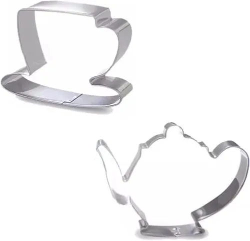 Cortador de galletas de acero inoxidable para tazas de té, taza de té y taza de té, ideal para fiestas de té, bodas y sándwiches, tazas grandes de