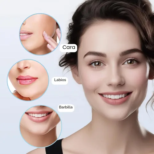 Miniatura 5 de innobeaut Depilación facial para mujeres, removedor de vello facial eléctrico sin dolor para cara, labios, barbilla con USB recargable, azul con 3