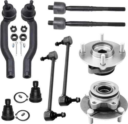 Miniatura 293 de Detroit Axle - Kit de nudillos de dirección delantera izquierda para Ford Edge Lincoln MKX 07-10, cojinete de rueda del lado del conductor, nudillo