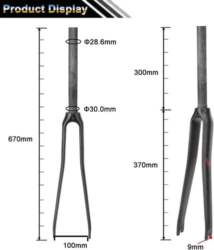 Miniatura 2 de BUCKLOS 1.126 in 700C Full Carbon Fiber Road Bike Rigid Fork, C-Type Clamp Brake, 1-1/8 Tubo recto sin rosca Superlight 3K T800 Bicicleta Frente