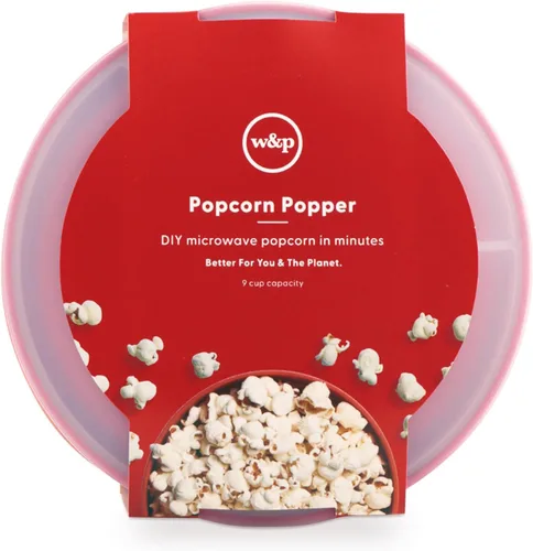Miniatura 3 de W&P Fabricante de Palomitas de Microondas de Silicona Rojo Tazón Plegable con Medición Integrada, Sin BPA, Ecológico, Sin Desperdicio, 9.3 Tazas