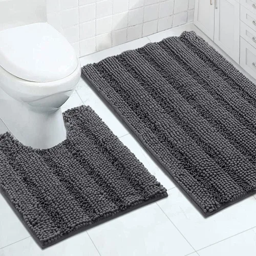 Miniatura 61 de Turquoize Alfombras de Baño de Chenilla Peludas Alfombra de Baño Antideslizante Gruesas Alfombras Peludas para Baño Chenilla Juego de Alfombra