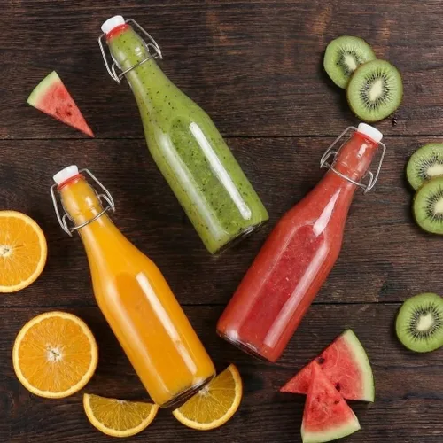 Miniatura 4 de Botella de vidrio transparente con tapa abatible para tapas herméticas, paquete de 10 botellas de cerveza de 12 onzas con tapas abatibles, kombucha