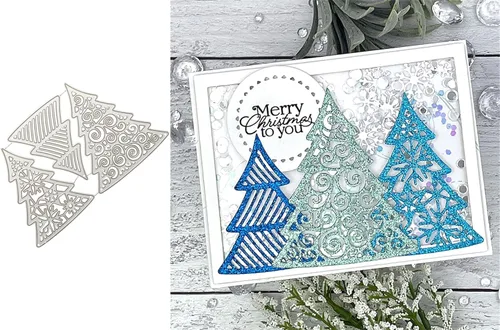 Miniatura 26 de Troqueles para álbum de recortes, troqueles de metal de Navidad para hacer tarjetas, plantilla de perforación para manualidades de papel, plantillas
