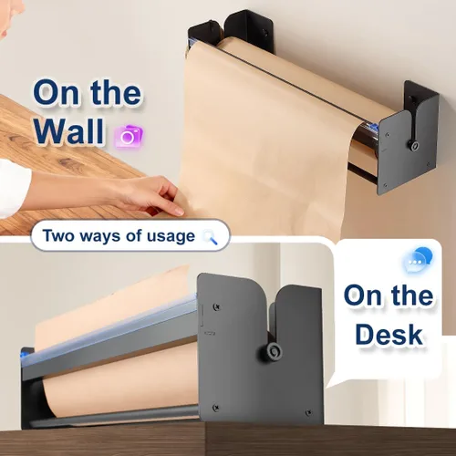 Miniatura 6 de Perkhomy Dispensador y cortador de rollos de papel de 48 pulgadas, montaje en pared, mesa antideslizante, papel de kraft, congelador, carnicero