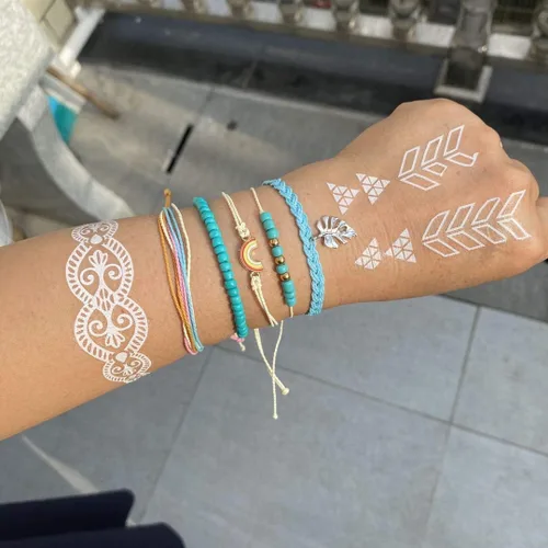 Miniatura 7 de Pulsera de perlas para mujer, pulsera apilable multicapa de perlas sintéticas, pulseras apilables de cuentas bohemias de cristal con diamantes