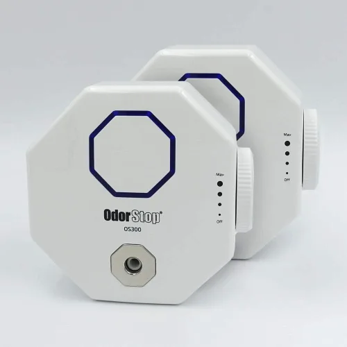 OdorStop OS300-2 Mini generador de ozono purificador de aire ionizador para desodorizar y purificar áreas pequeñas, paquete de 2