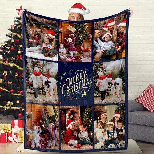 Miniatura 29 de Artsadd Mantas personalizadas con texto fotográfico, mantas de collage personalizadas con mis propias imágenes, fabricadas en Estados Unidos